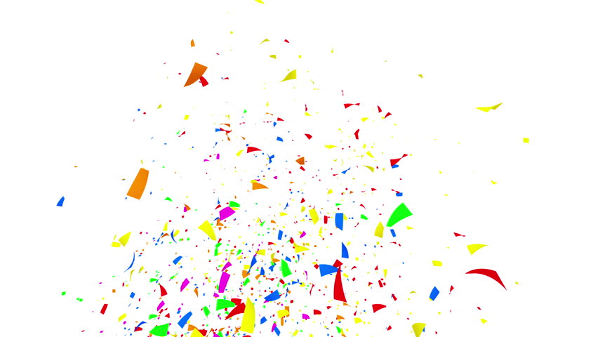 Animation Of Shooting Colorful Confetti Paper, Twisted Ribbon, And ...