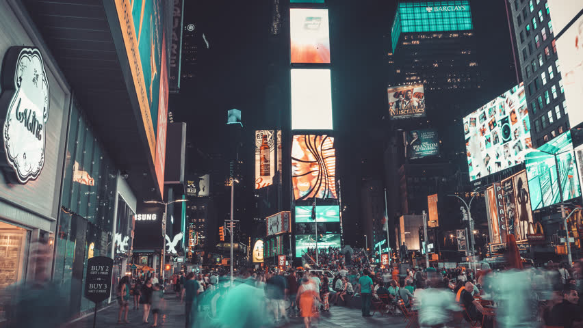 Times Square At Night Stock Footage Video 100 Royalty Free 20659378 Shutterstock