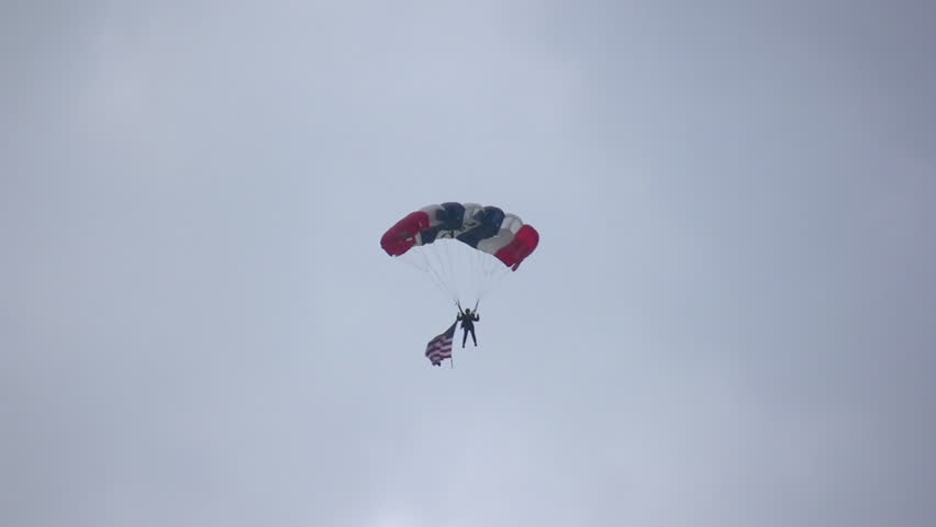 Usa Parachute Skydiver Coming Down Stock Footage Video (100% Royalty ...