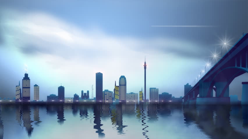 Abstract City. Animated Background, Perfect Video de stock (totalmente