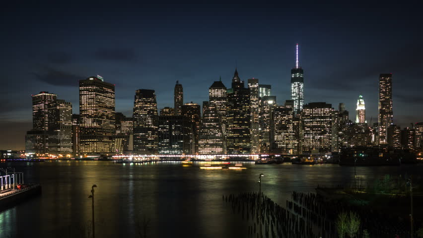 Time Lapse And Loopable View Of Manhattan Skyline From New Jersey At ...