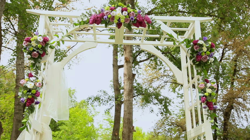 Wedding Flower Arch Decoration Wedding Stock Footage Video