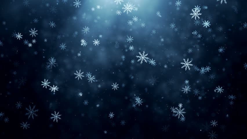 Snowflakes Are Falling Against A Blue Frosty Background Stock Footage ...