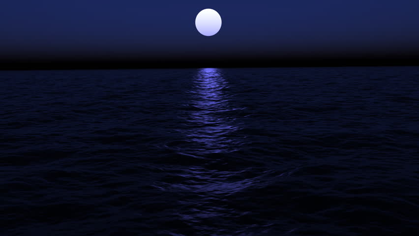 Ocean Waves Are Gently Rolling Along In The Moon S Reflection The Images, Photos, Reviews