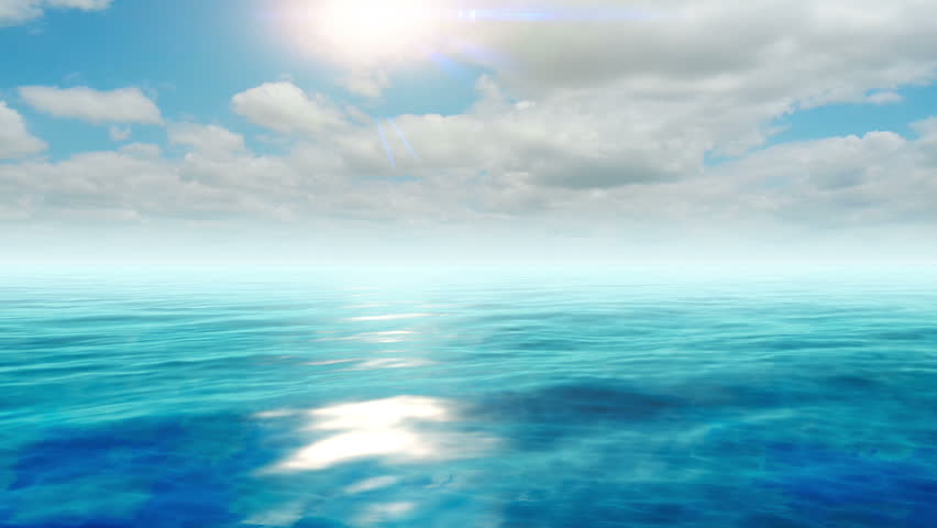 Blue Sea Blue Sky Animated Motion Background Scene Stock Footage Video ...