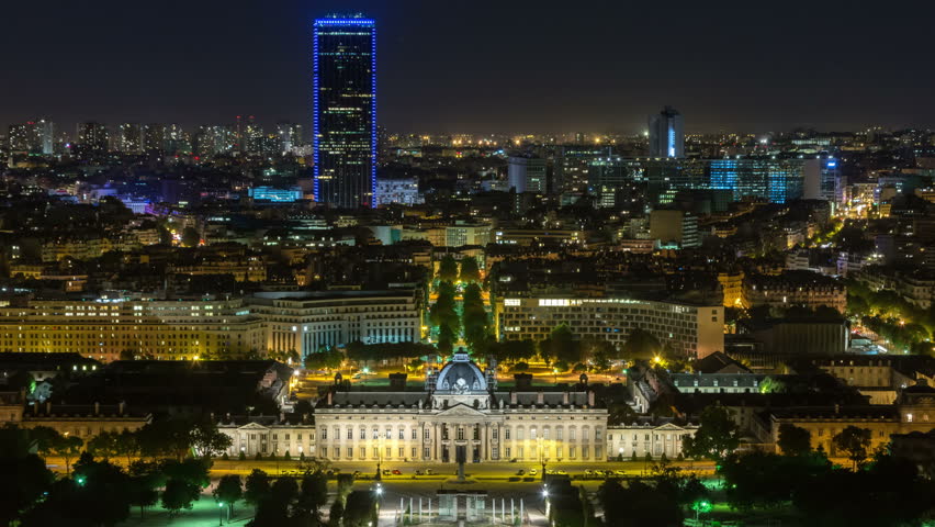 Paris Night City Panorama The Stock Footage Video 100 Royalty