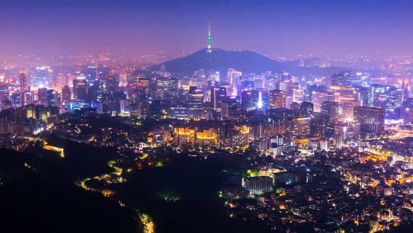 Seoul Night View Stock Footage Video | Shutterstock