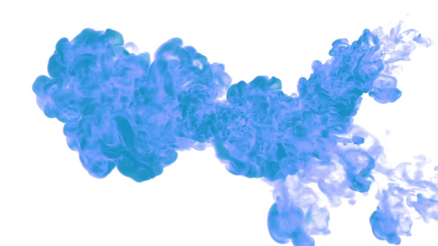 Blue Ink Drop In Water On A White Background For Effects. 3d Render ...