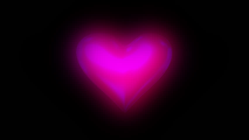 Animated Spinning Glowing Red Heart Against Transparent Background ...