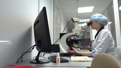 Technician Checking A Photographic Process Stockvideos