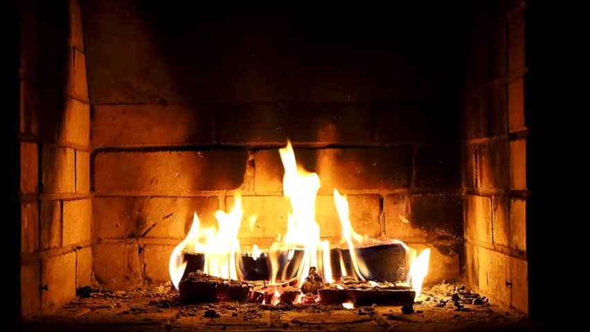 Burning Fireplace The Flames The Stock Footage Video 100