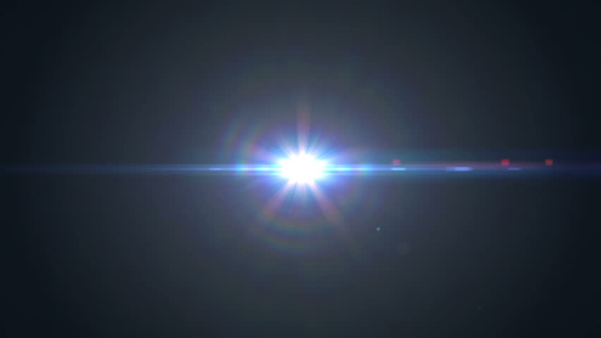 Lens Flare Effect On Black Background (white) Stock Footage Video