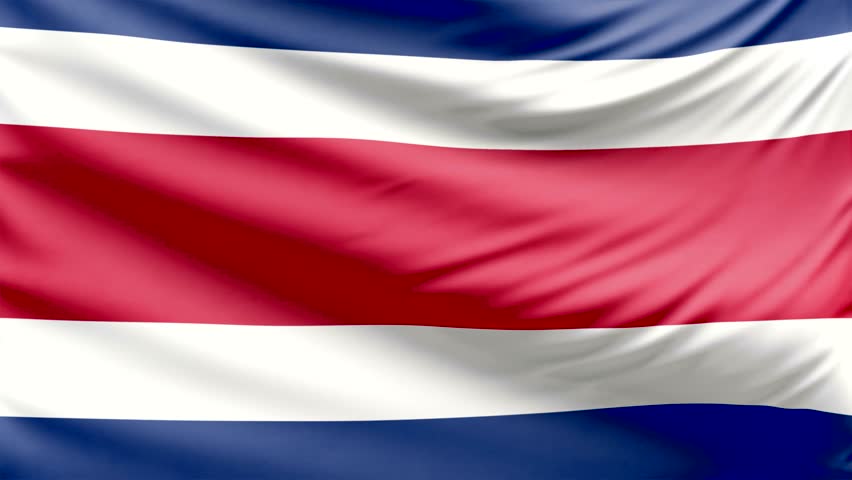 Costa Rica Flag. Background Seamless Looping Animation. 4K High ...