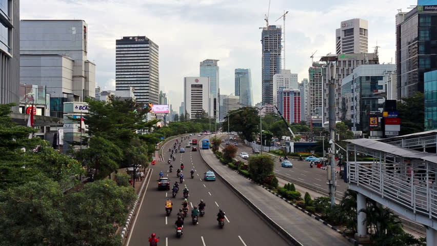 JAKARTA, INDONESIA - NOVEMBER 2, 2016: Traffic Rush Through The Main ...