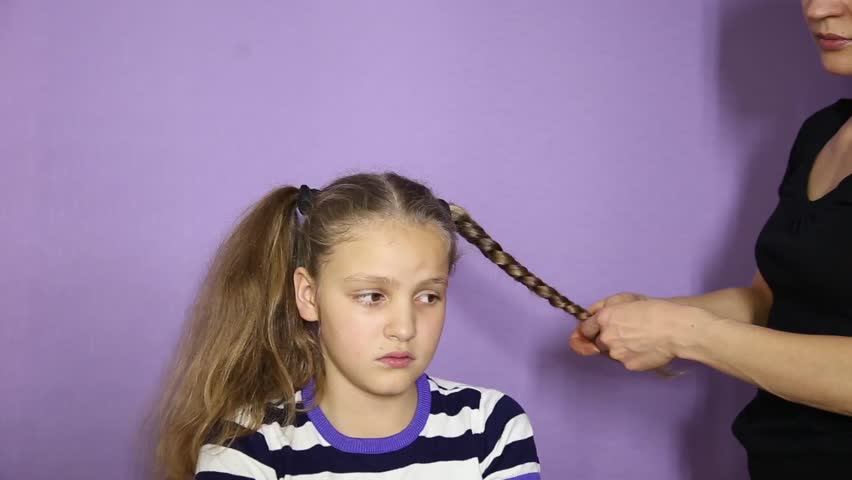 Weave A Little Cute Girl Stock Footage Video 100 Royalty Free