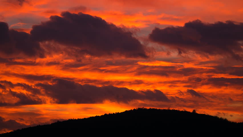 Red Orange Fiery Burning Sunset Sky Cloud Red Orange Cloudscape Time