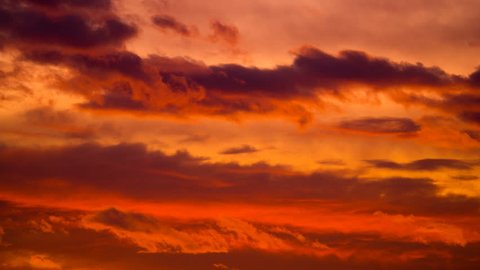 Burning Red Sky Evening Sunset Background Stock Footage Video (100 ...