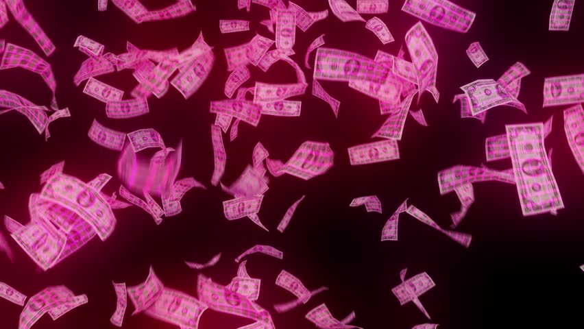Money Neon 80s Wireframe Falling Stock Footage Video (100% Royalty-free
