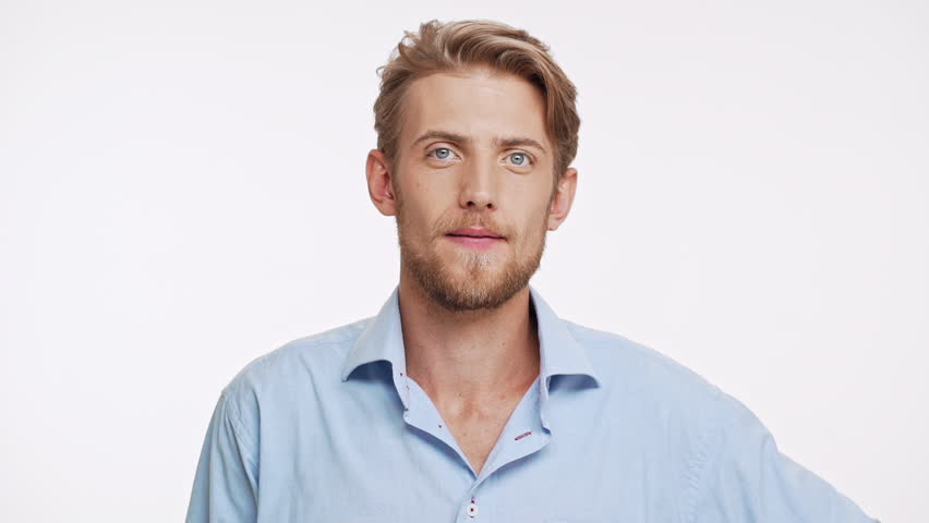 Caucasian Young Man With Brown Stock Footage Video 100 Royalty