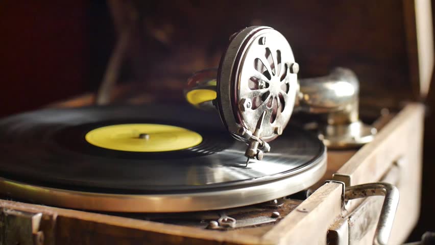 Close-up Needle Of A Vintage Gramophone Playing A Record Stock Footage ...