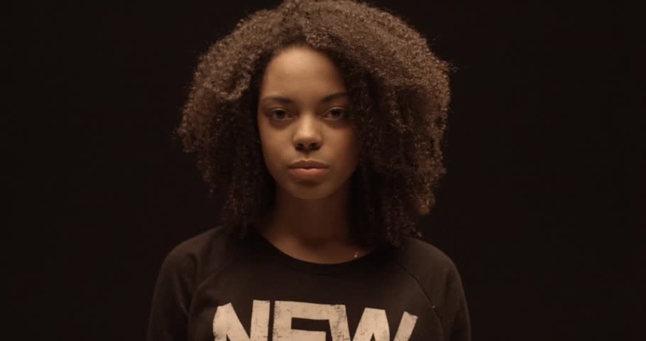 Cute Black Girl With Curly Stock Footage Video 100 Royalty Free