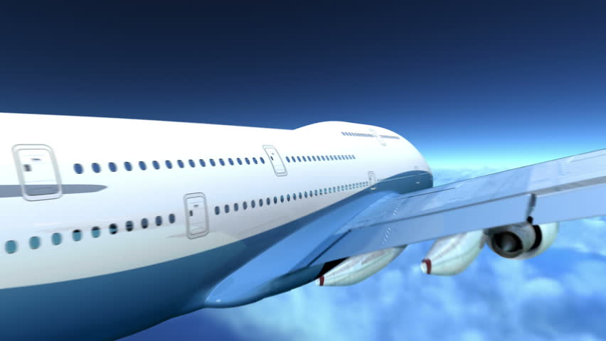 Airplane Flying Over Clouds 3d Animation Stock Footage Video (100%  Royalty-free) 2529578 | Shutterstock