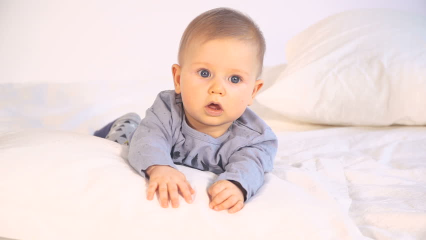 Baby With Big Blue Eyes Stock Footage Video 100 Royalty Free