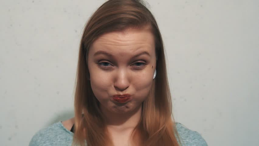 Funny Young Caucasian Girl In Stock Footage Video 100 Royalty