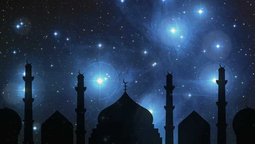 Ramadan Kareem Islamic Background. Moonrise Over The 