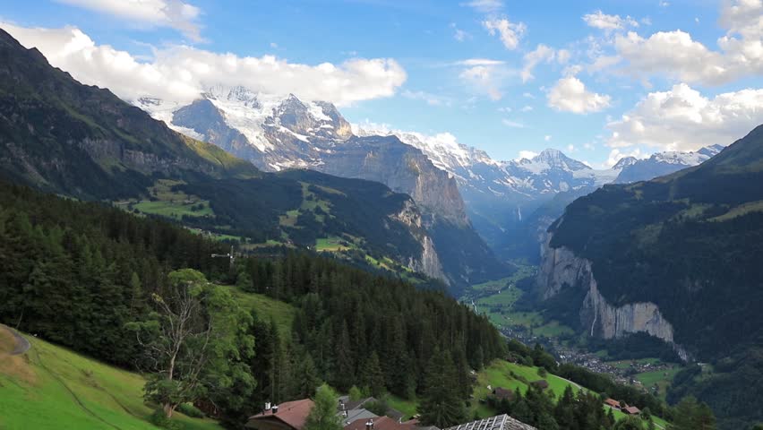 Stock video of colorful summer view of wengen village. | 26488088 ...