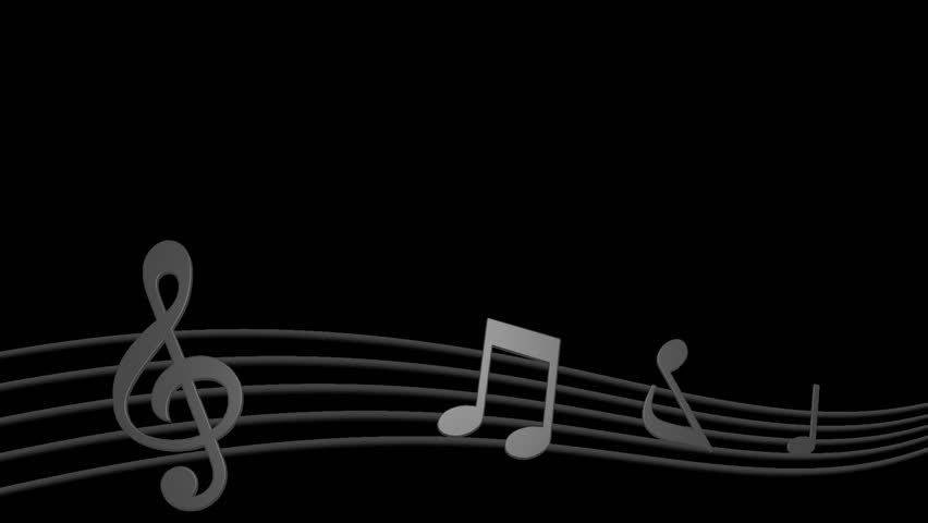  Musical Notes On The Black Background Stock Footage Video 