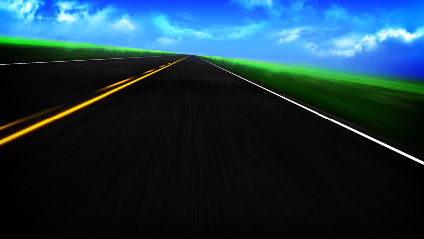 Driving down a road Animation POV 1080 HD video - HD stock video clip