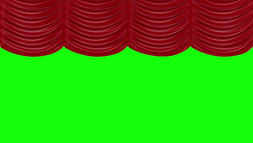 Hd00 10animation Of Opening Red Curtain On Green Screen