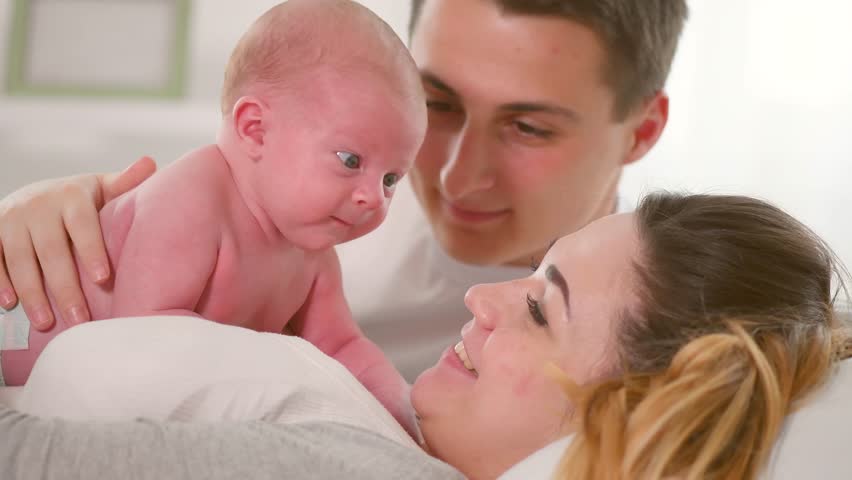 Mother Father And Newborn Baby Video De Stock Totalmente Libre De