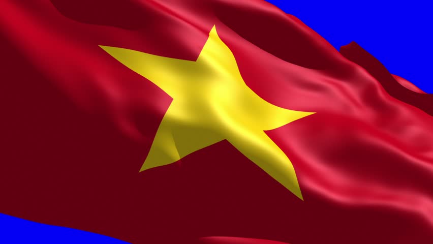 Vietnam Flag Waving Seamless Loop In 4K And 30fps. Vietnamese Loopable ...