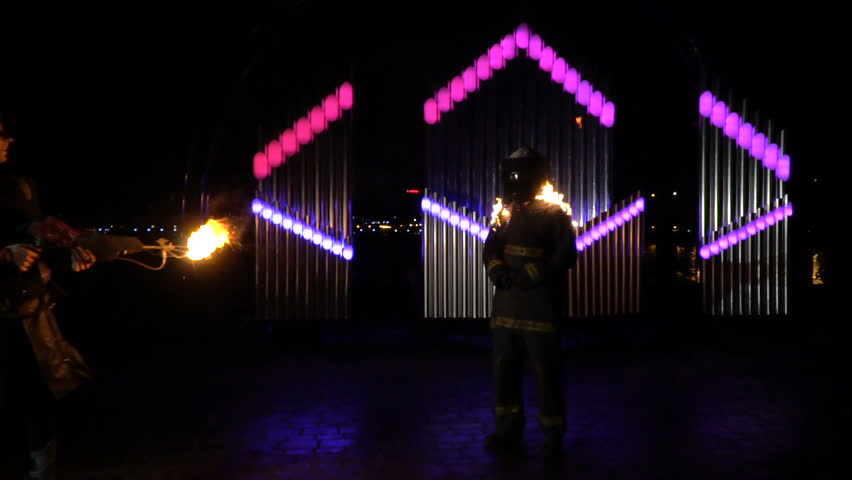 Header of set on fire