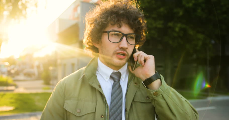 Young Attractive Man In Glasses Stock Footage Video 100 Royalty