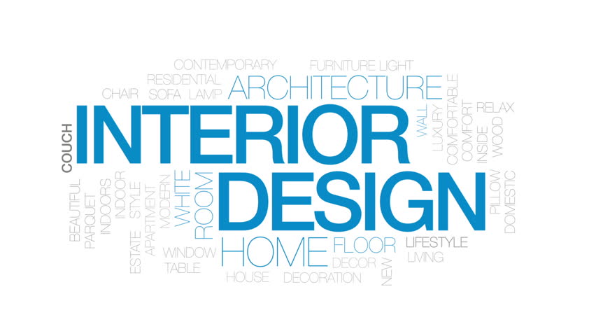 Interior Design Animated Word Cloud, Stock Footage Video (100% Royalty