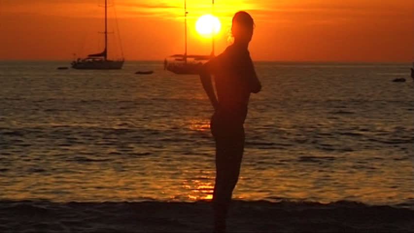 Nude Woman Beach Sundown In Stock Footage Video 100 Royalty Free 283198 Shutterstock