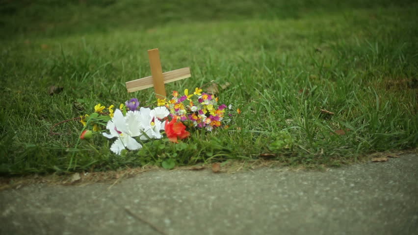 Memorial Cross On The Road Stock Footage Video 433015 | Shutterstock