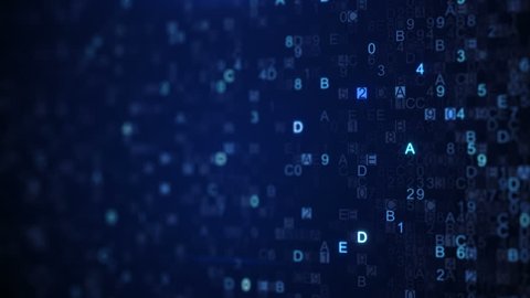 Scanning Digital Data Blue Hex Code Abstract Information Technology Concept Computer Generated Seamless Loop Animation Rendered With Dof 4k Uhd 3840x2160