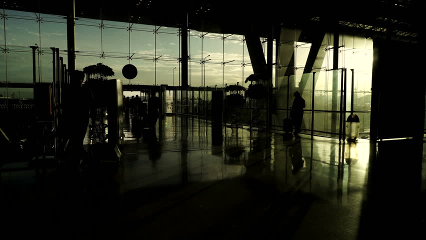 Silhouettes Of A Diverse Group Of Business People Walking Through A ...