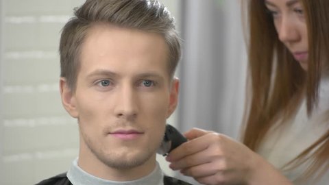 Handsome Guy Getting A Haircut Stock Footage Video 100 Royalty