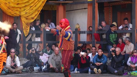 Bumthang, Bhutan - March, 2016: Tamshing Phala Chhoupa festival, Tamshing Monastery, nr Jakar