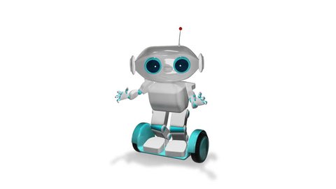 3d Animation White Robot On Scooter Stock Footage Video (100% Royalty-free)  30557308 | Shutterstock