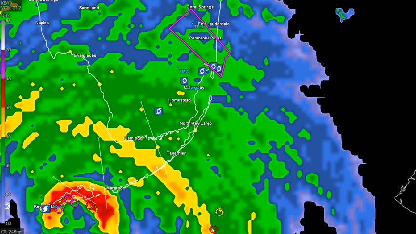 Hurricane Irma On Doppler Weather Radar Over Florida Stock Footage ...