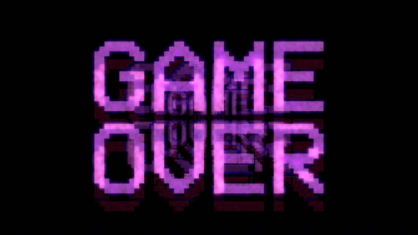 A 4k Screen Showing The Text Game Over - Time Out. 8 Bit Retro Style ...