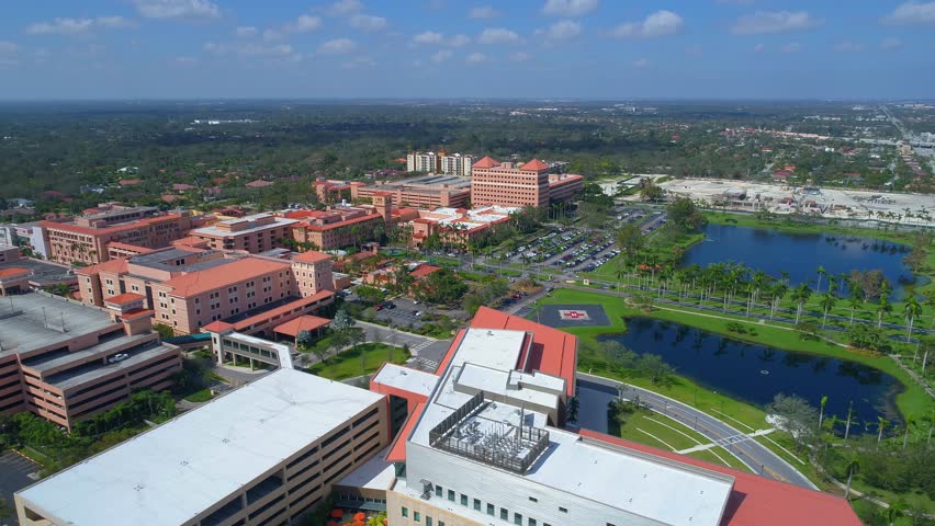 Baptist Hospital Miami Aerial Video Circa 2014 Stock Footage Video