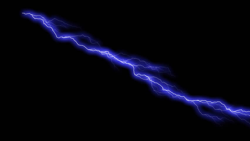 Purple Lightning Strikes Flashing In The Night. Lightning Sequence In