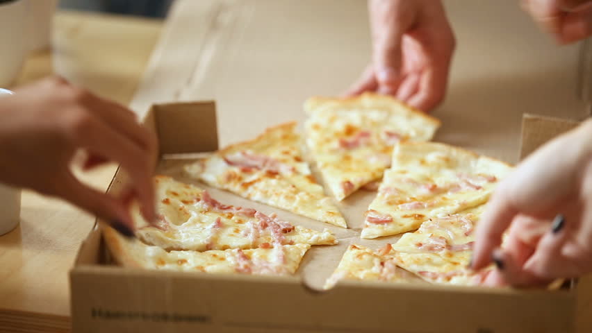 Hand Taking A Slice Of Pizza Image Free Stock Photo Public Domain 